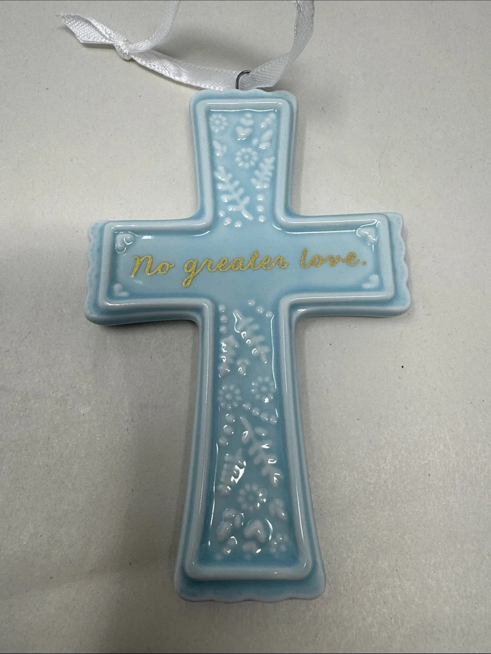 2022 HALLMARK CHRISTMAS ORNAMENT CROSS NO GREATER LOVE CHRISTIAN RELIGIOUS
